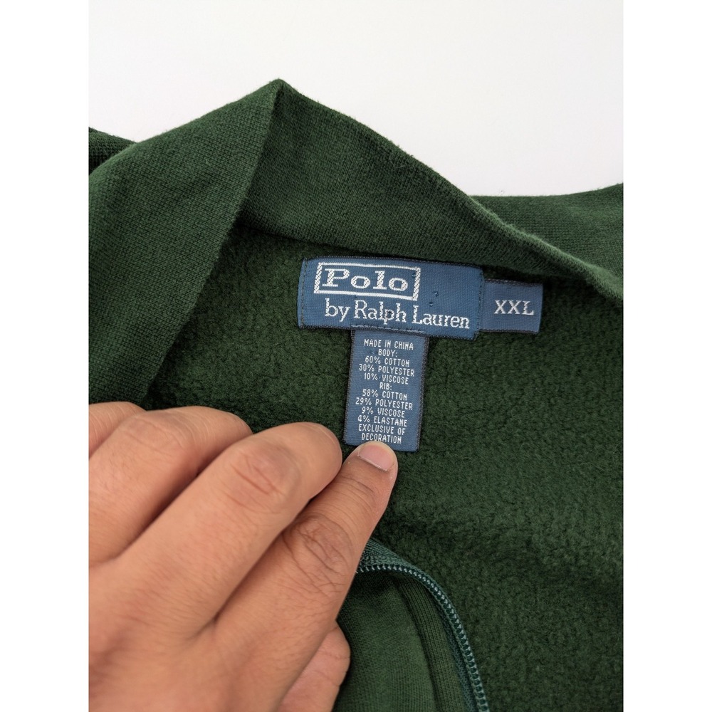 Polo Ralph Lauren Jacket Mens XXL Green Blue Striped Track Full Zip Pony - Picture 6 of 8